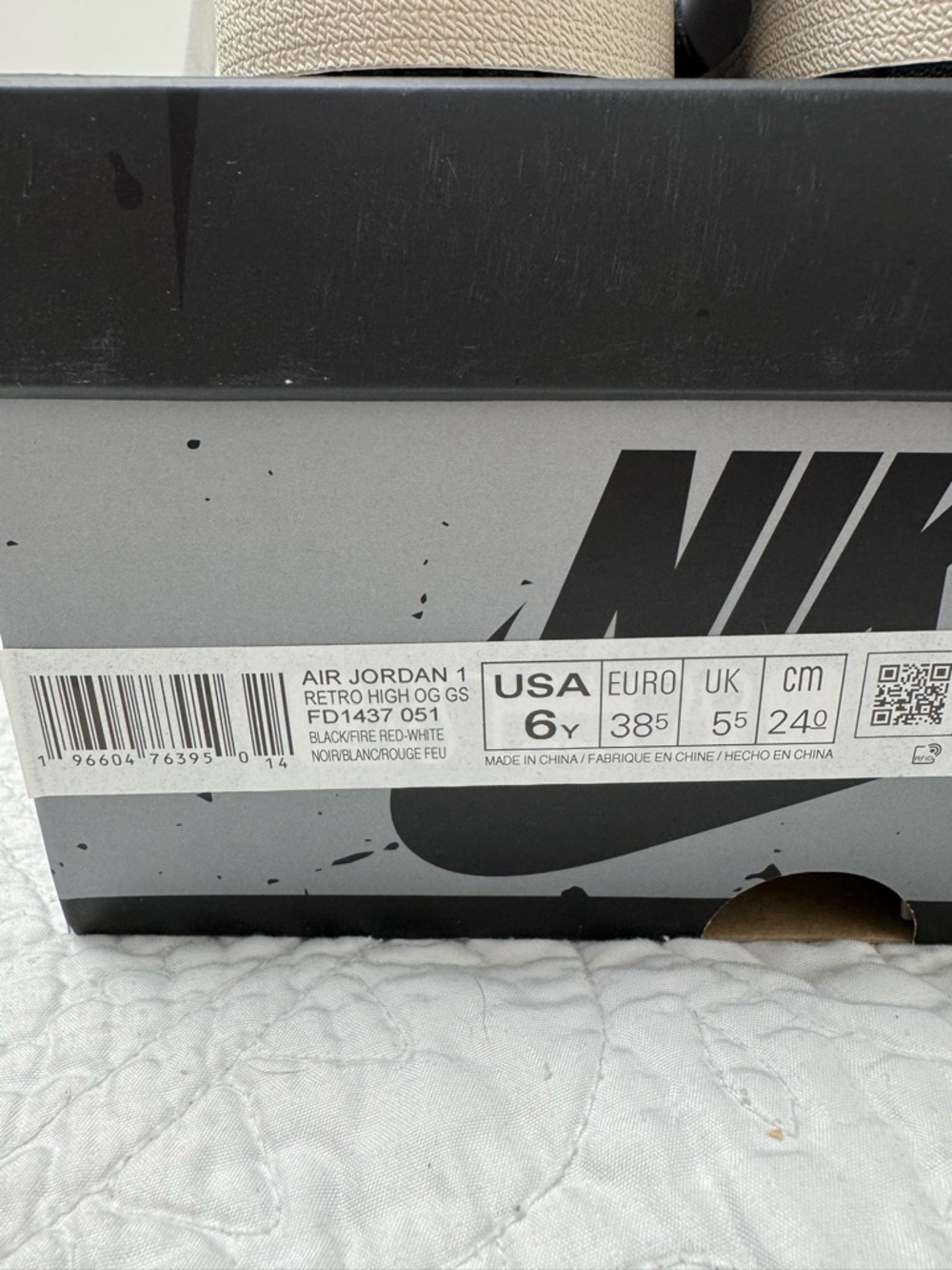 Nike Air Jordan 1 Retro High OG - Washed Black - Picture 6 of 6